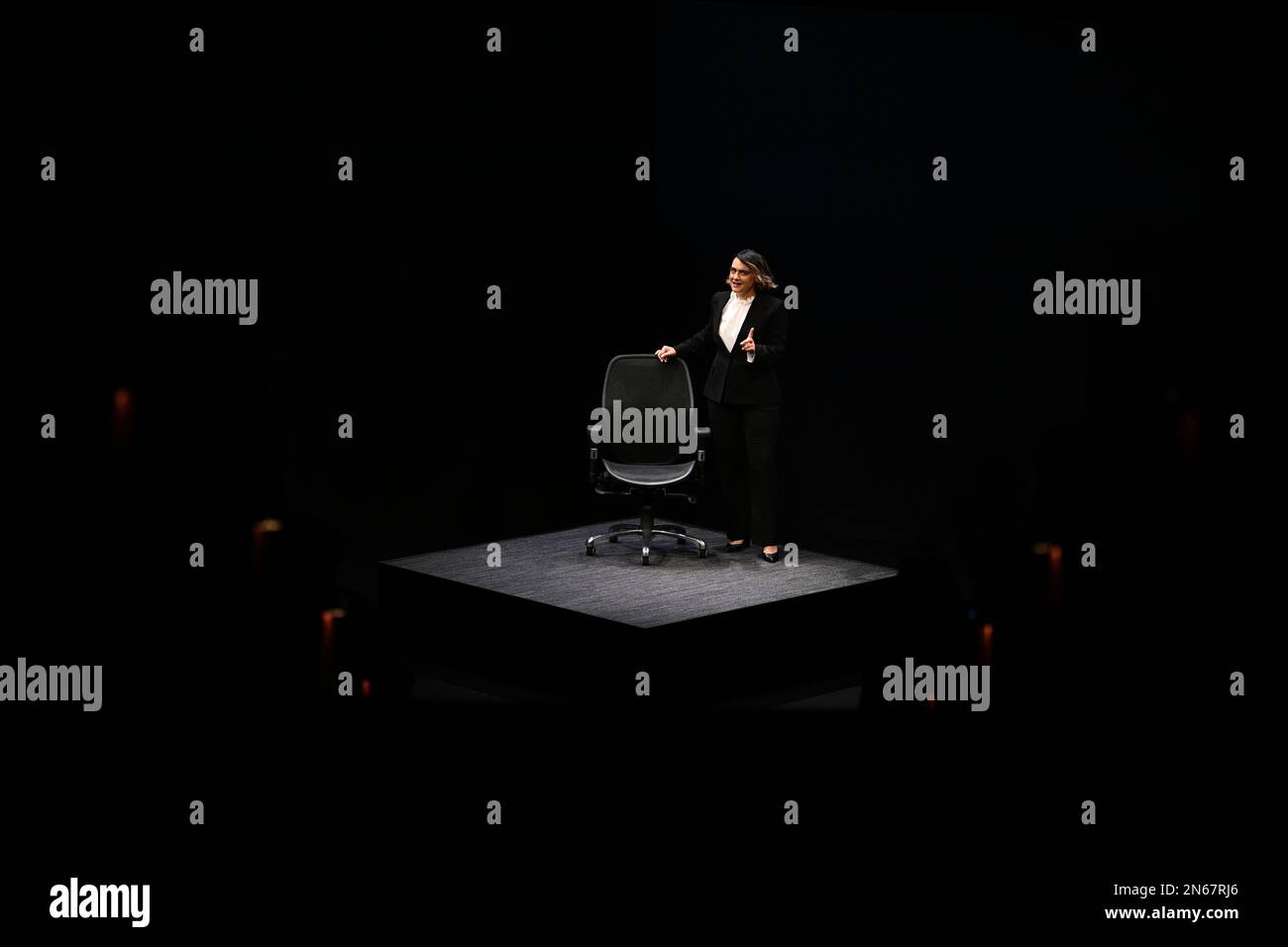 Australian actress Sheridan Harbridge performs during a media preview