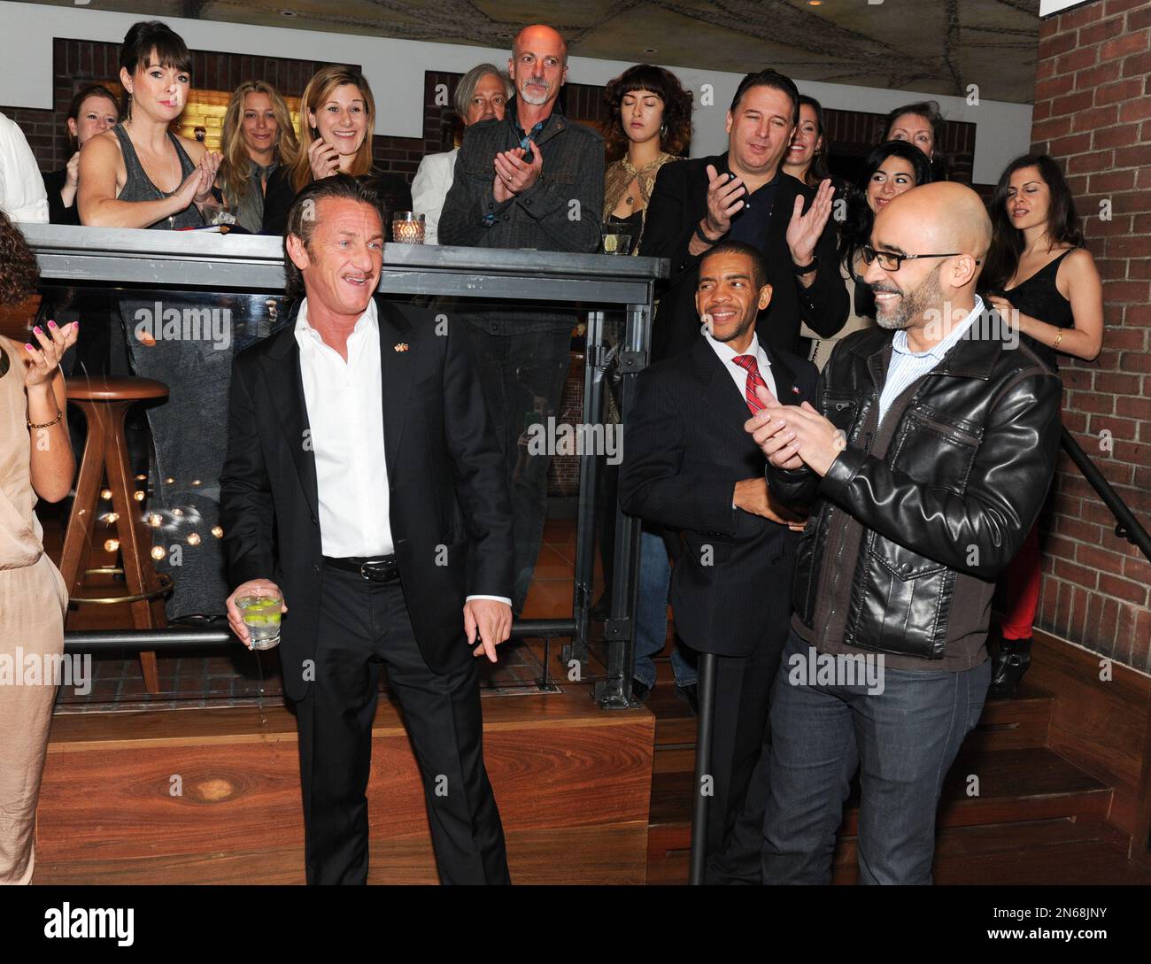 J/P HRO founder and actor Sean Penn gives a toast with the Haitian ...
