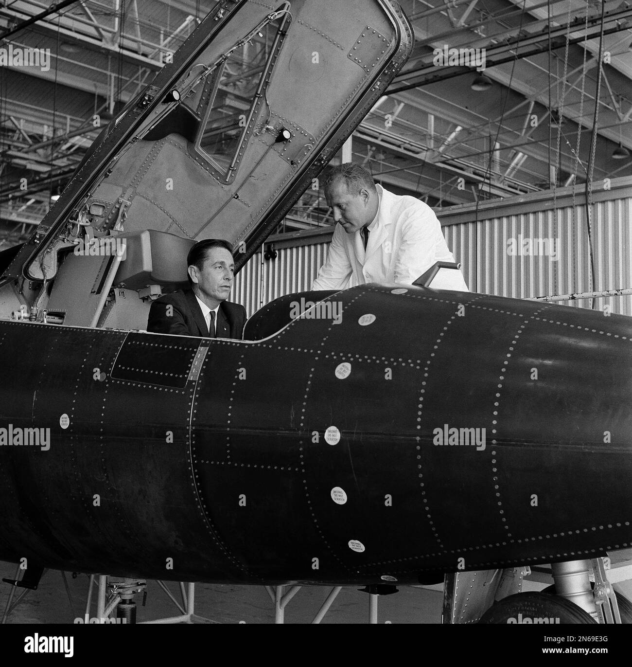 Test pilot Scott Crossfield sits in the cockpit of an X15 sister ship
