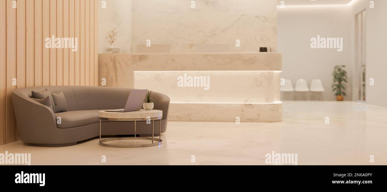 Luxury and elegance beauty clinic or office reception area interior ...