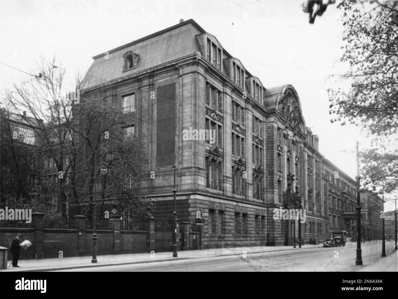 The headquarters of the Nazi state secret police, the Gestapo. Located at 8 PrinzAlbrech Strasse in Berlin Stock Photo