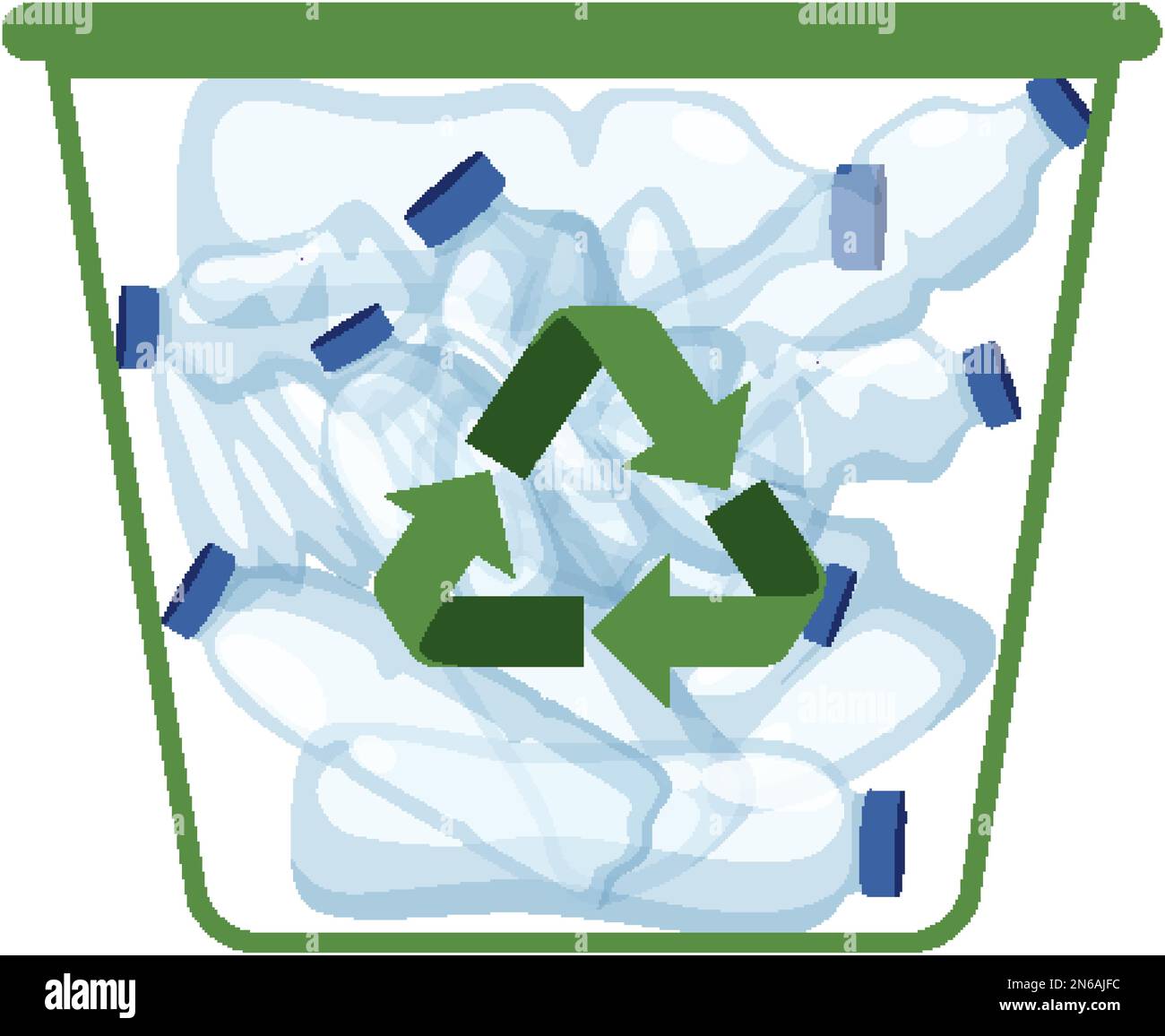 Plastic bottle in recycle bin illustration Stock Vector