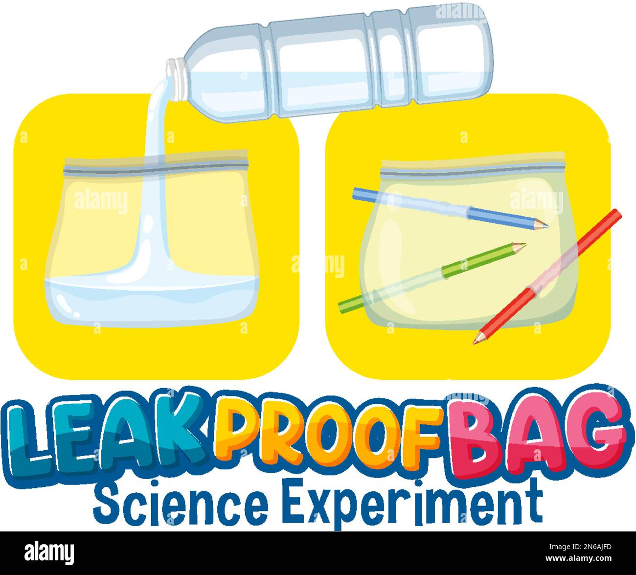Leak Proof Bag Science Experiment illustration Stock Vector Image & Art