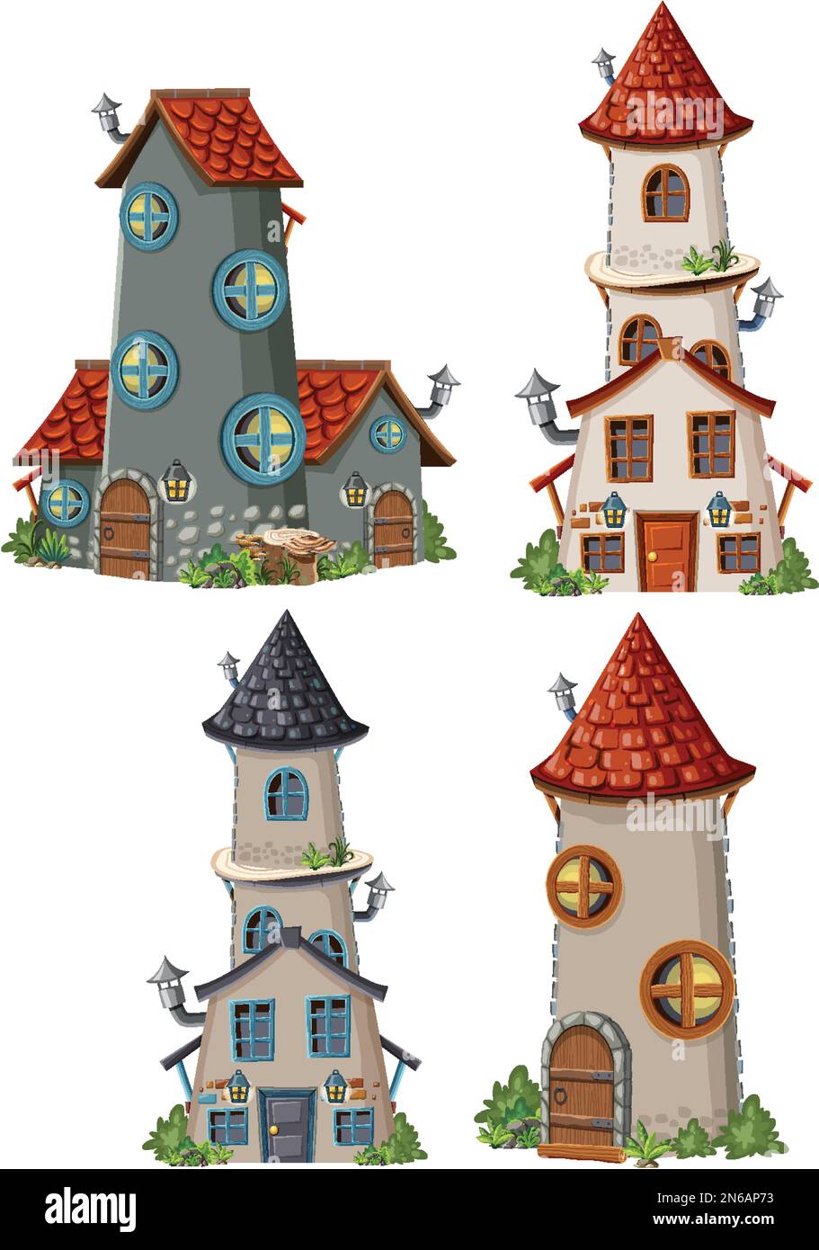 A set of fairytale towers illustration Stock Vector Image & Art - Alamy