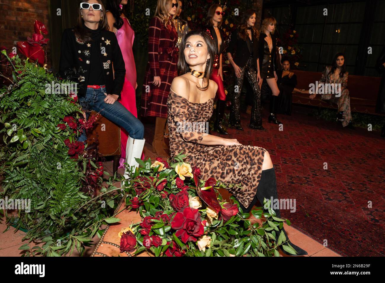 Tara Rudess New York, US, February 9, 2023, Model poses during presentation by Tara ...