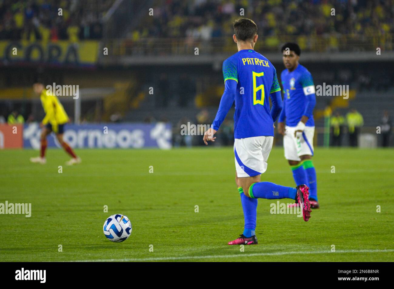 Bogota, Colombia on February 8, 2023. Brazil's Patryck during the CONMEBOL South American U-20 Colombia tournament match between Colombia and Brazil, in Bogota, Colombia on February 8, 2023. Photo by: Chepa Beltran/Long Visual Press Stock Photo