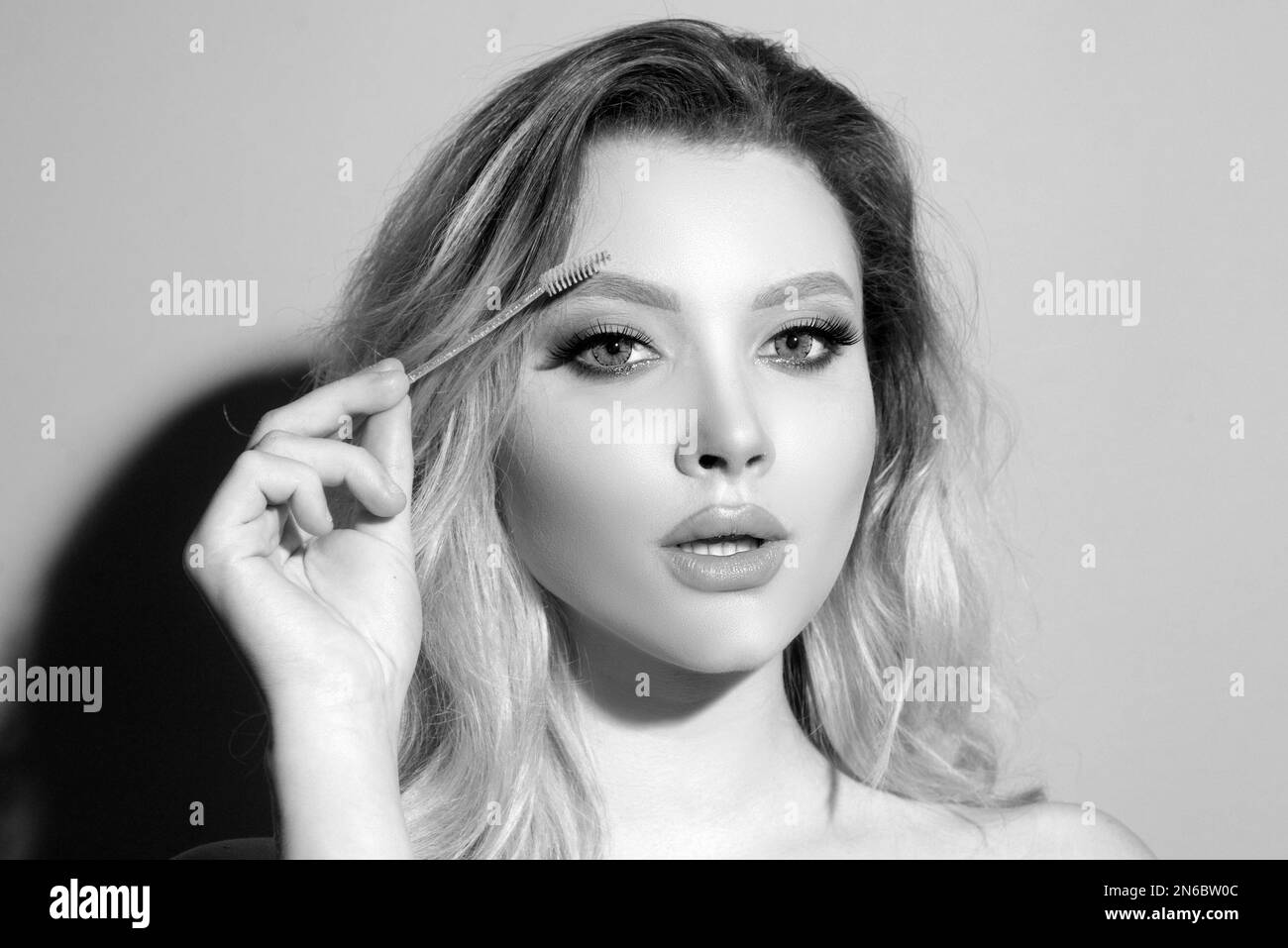 Beautiful female eye with perfect shape eyebrows. Beautiful girl with