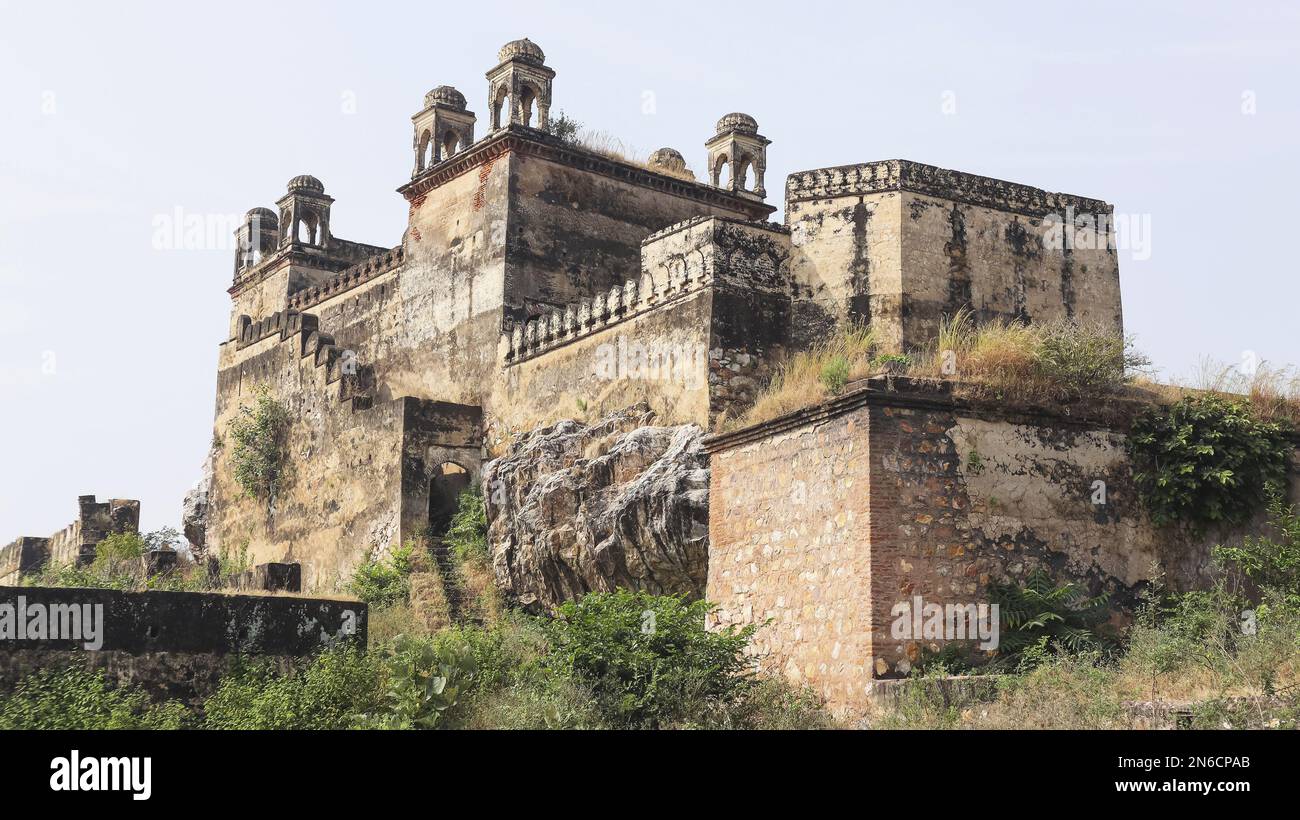Ruined Fort View of Baldevgarh, Tikamgarh, Madhya Pradesh, India. Stock Photo
