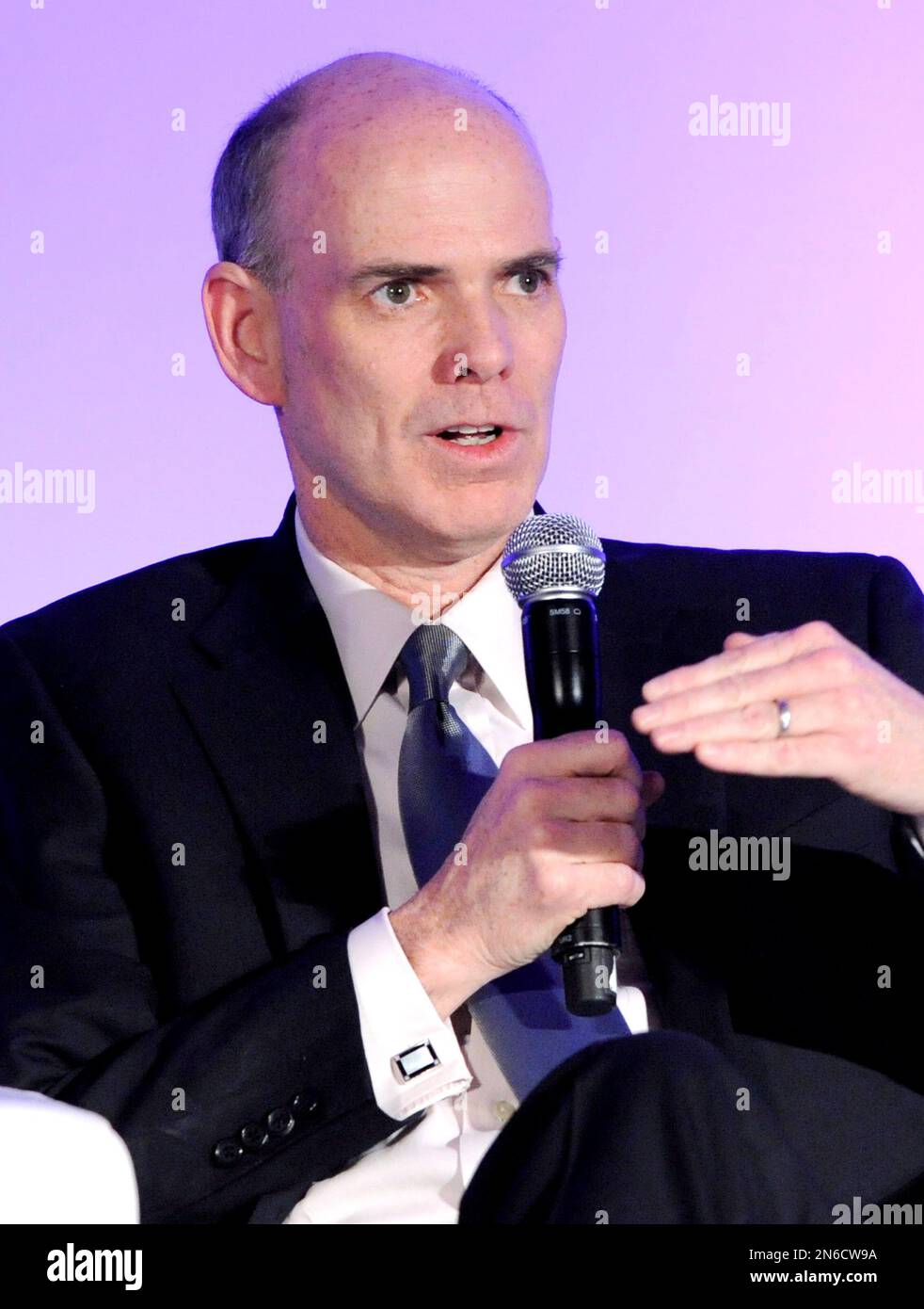 HOLLYWOOD, CA - MARCH 20: President & CEO, Crown Media Family Networks (Hallmark Channel, Hallmark Movie Channel) Bill Abbott participates in The Art of the Show Launch: How to Break Through the Clutter portion of the 2012 TV Summit Presented by Variety and the Academy of Television Arts & Sciences Foundation at the Renaissance Hollywood Hotel on March 20, 2012 in Hollywood, California. (Photo by Phil McCarten/Invision for the Academy of Television Arts & Sciences/AP Images) Stock Photo