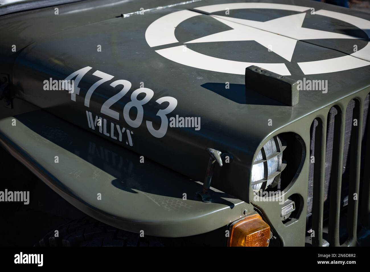 An old green Jeep Willys military SUV Stock Photo - Alamy