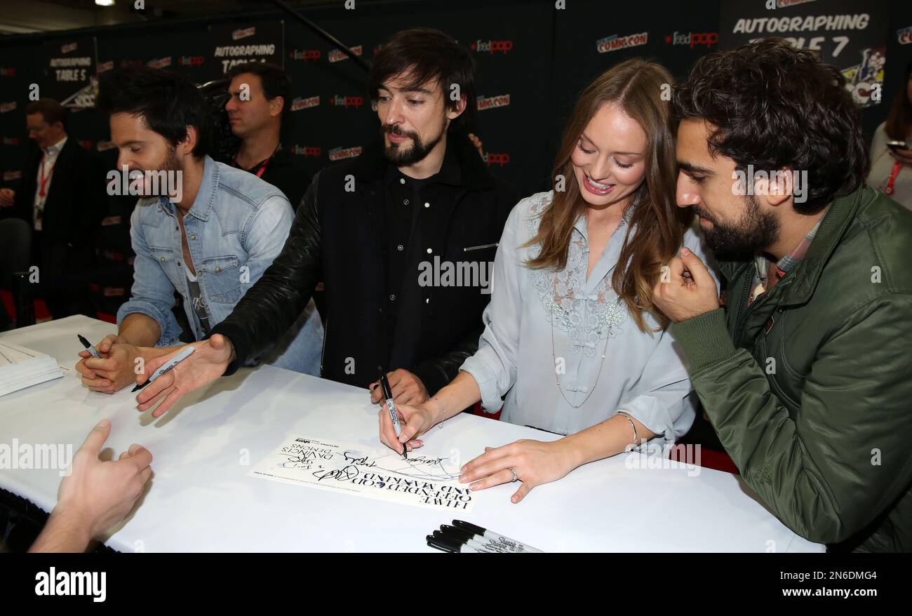From left, Tom Riley, Blake Ritson, Laura Haddock, and Gregg Chillin ...