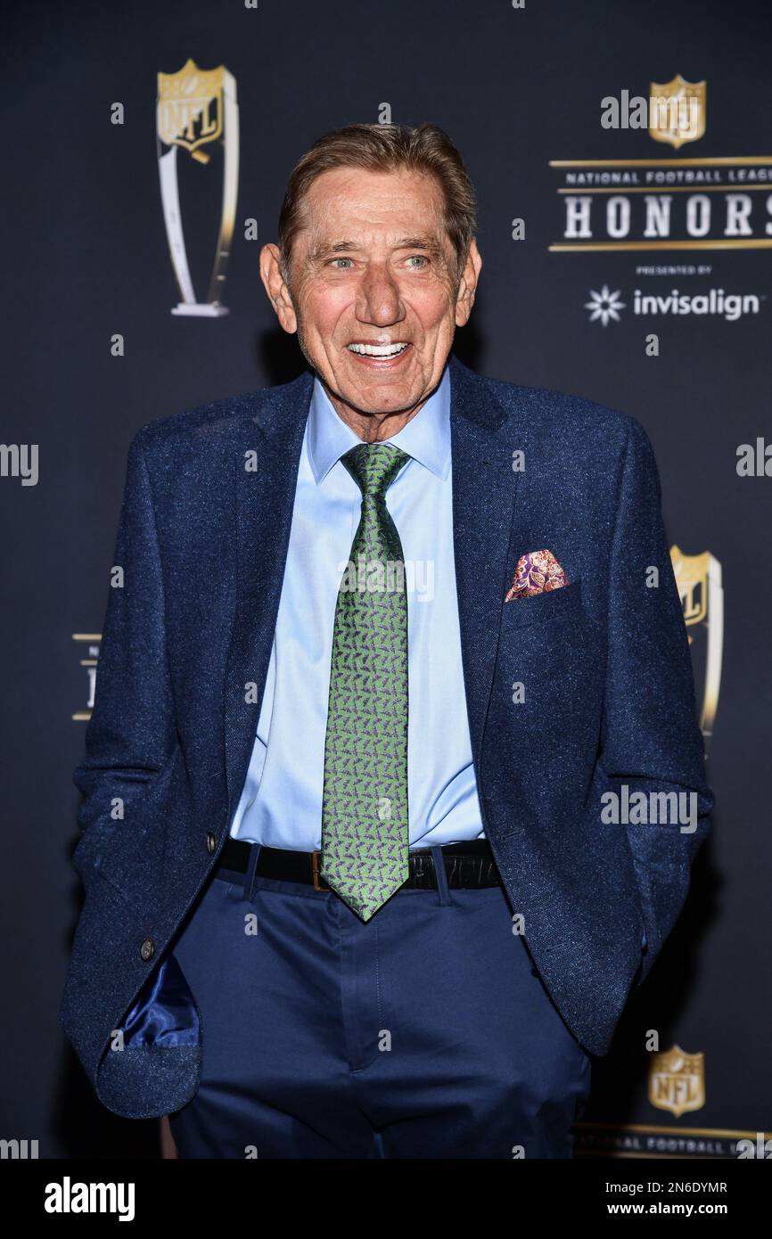 Joe Namath walking on the red carpet at NFL Honors held at Symphony