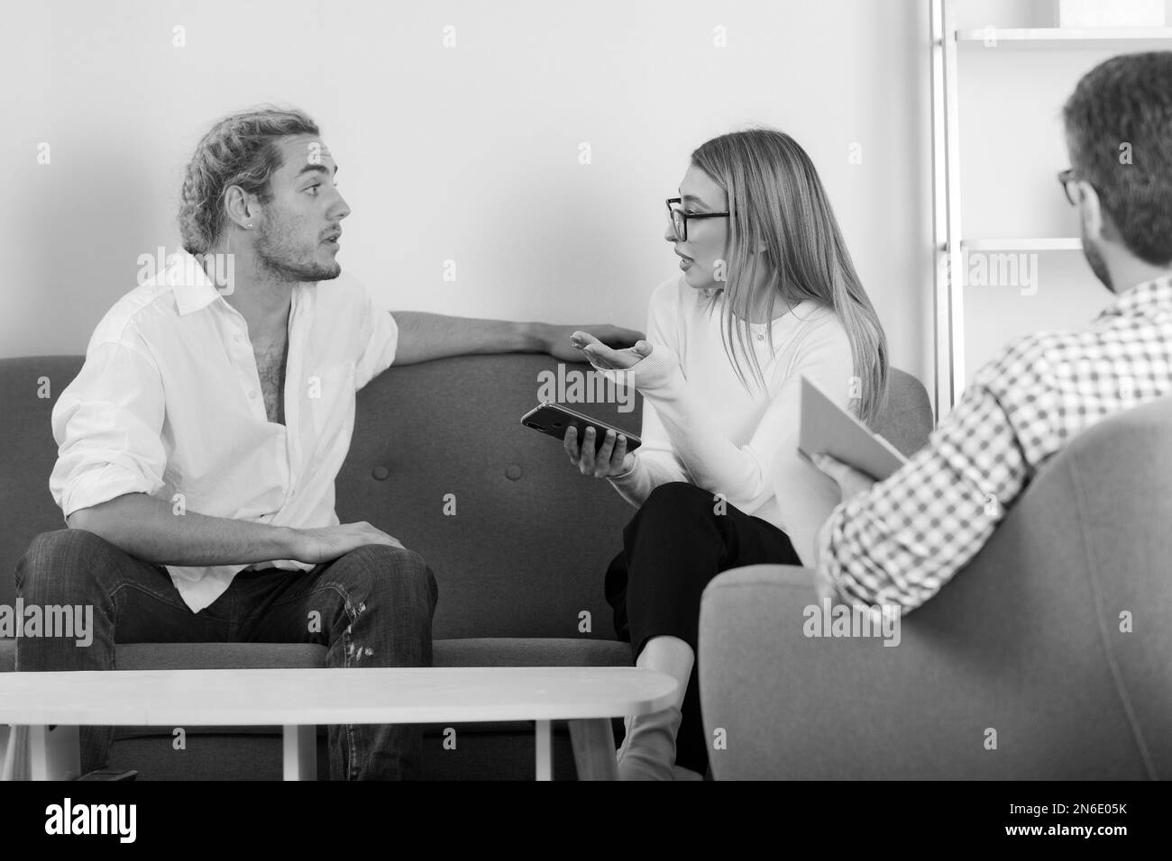 Family therapy session Black and White Stock Photos & Images - Alamy