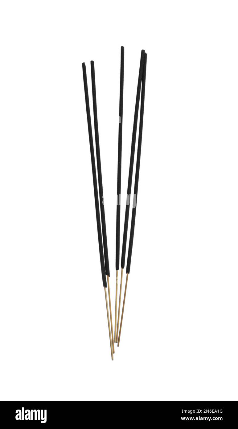 Many aromatic incense sticks on white background Stock Photo Alamy