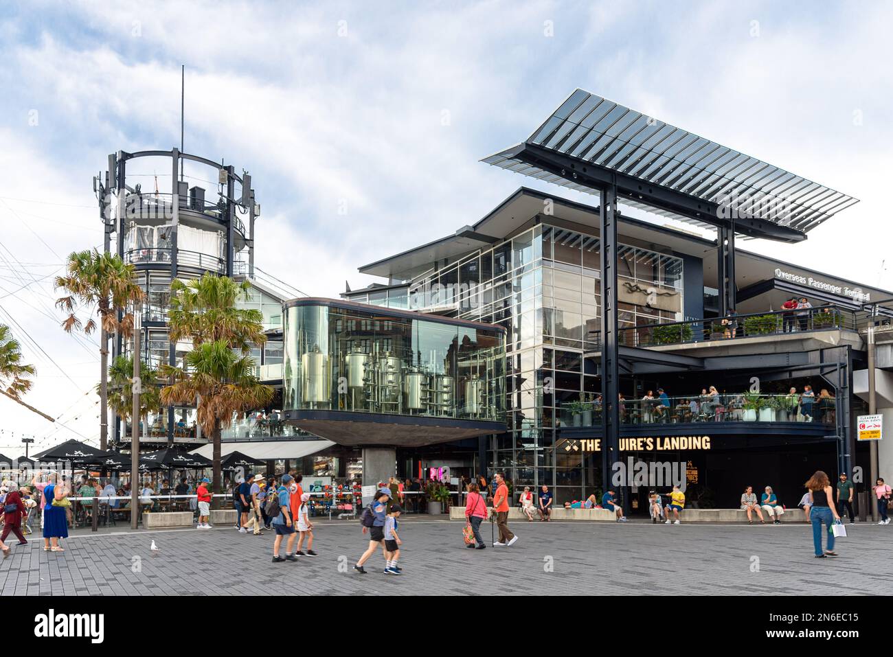 People sitting outside the Squires Landing Brewhouse at Circular Quay