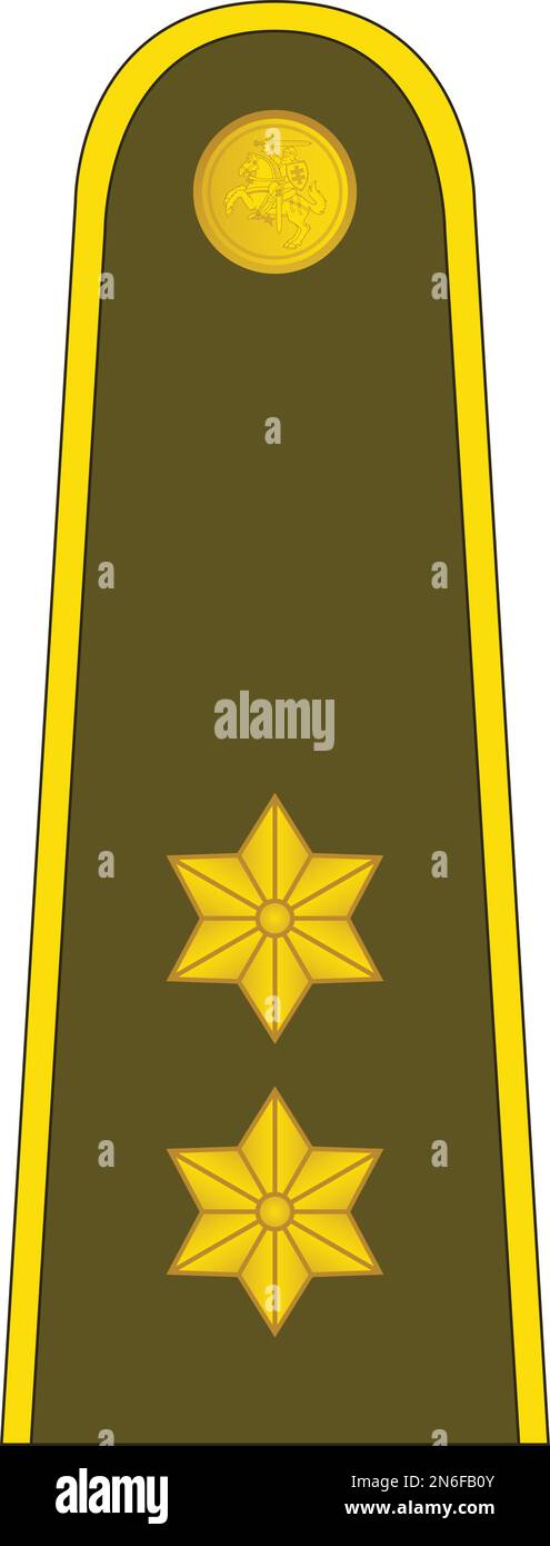 Shoulder pad military officer insignia of the Lithuania VYRESNYSIS LEITENANTAS (SENIOR LIEUTENANT) Stock Vector
