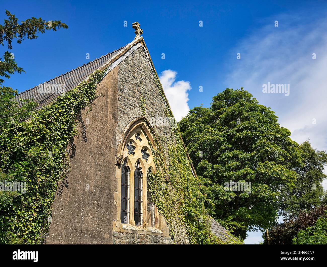 Welsh Church with Round Arched Window, St Garmons Church, Capel Garmon ...