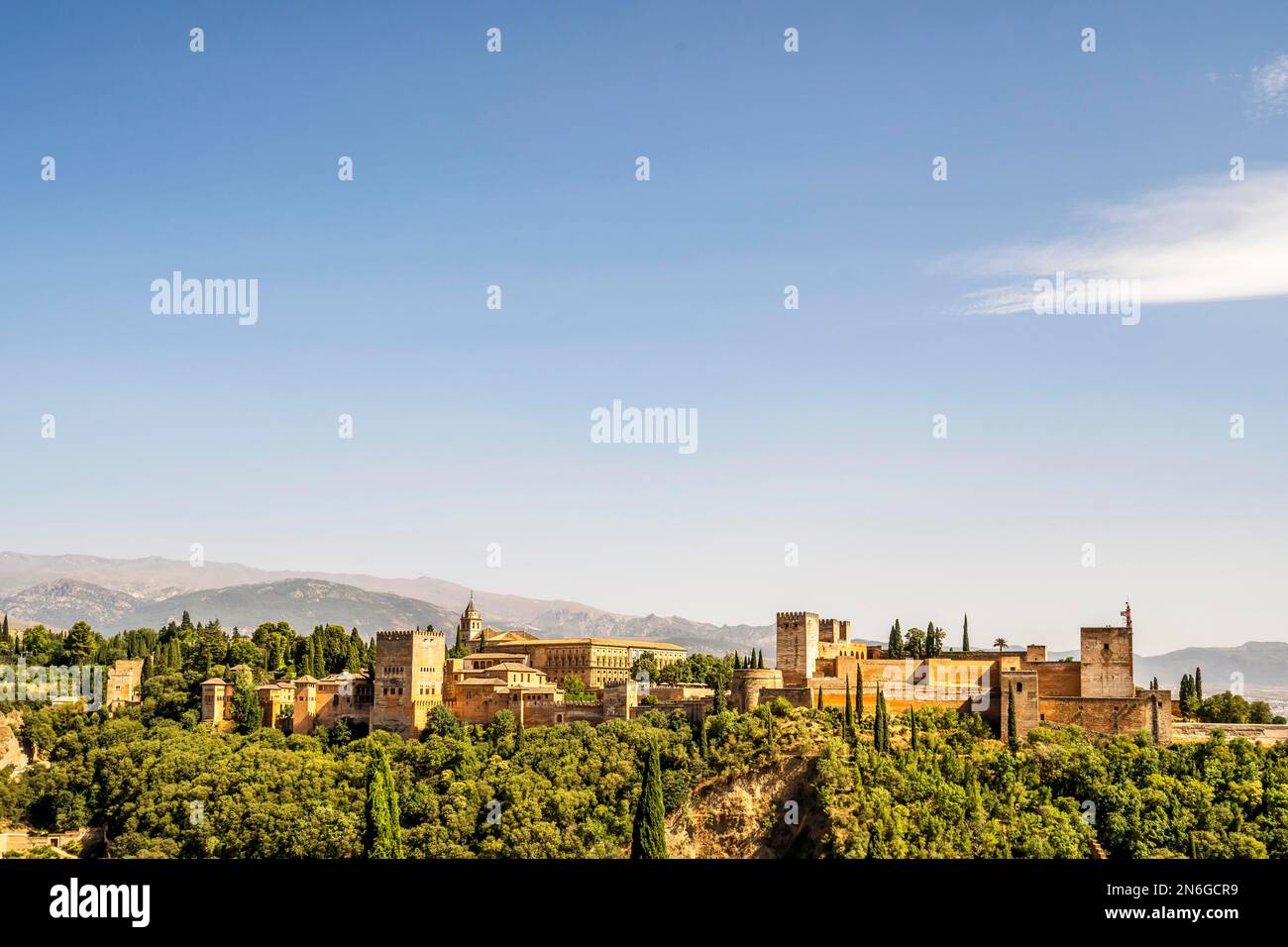 View of Arabic palace complex called Alhambra in Granada, Spain Stock ...