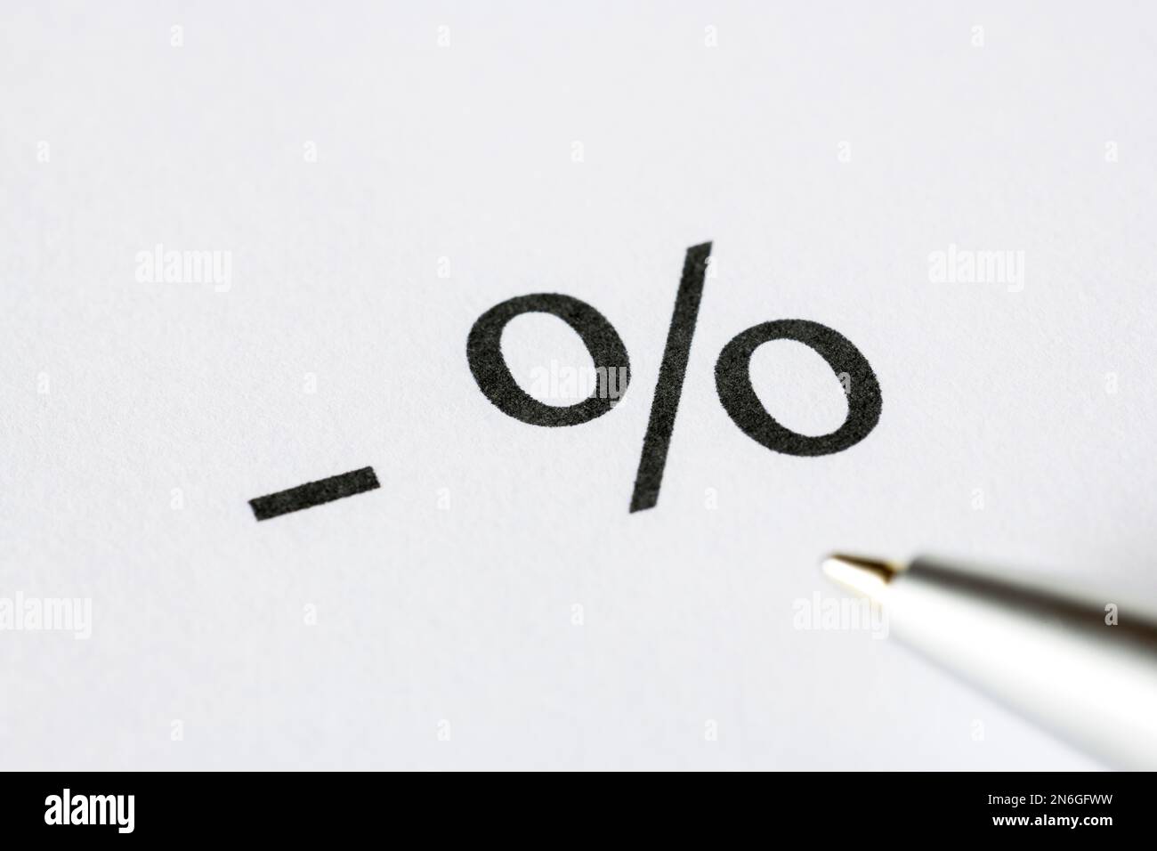 Percentage sign, minus sign, symbol image, minus interest Germany Stock Photo