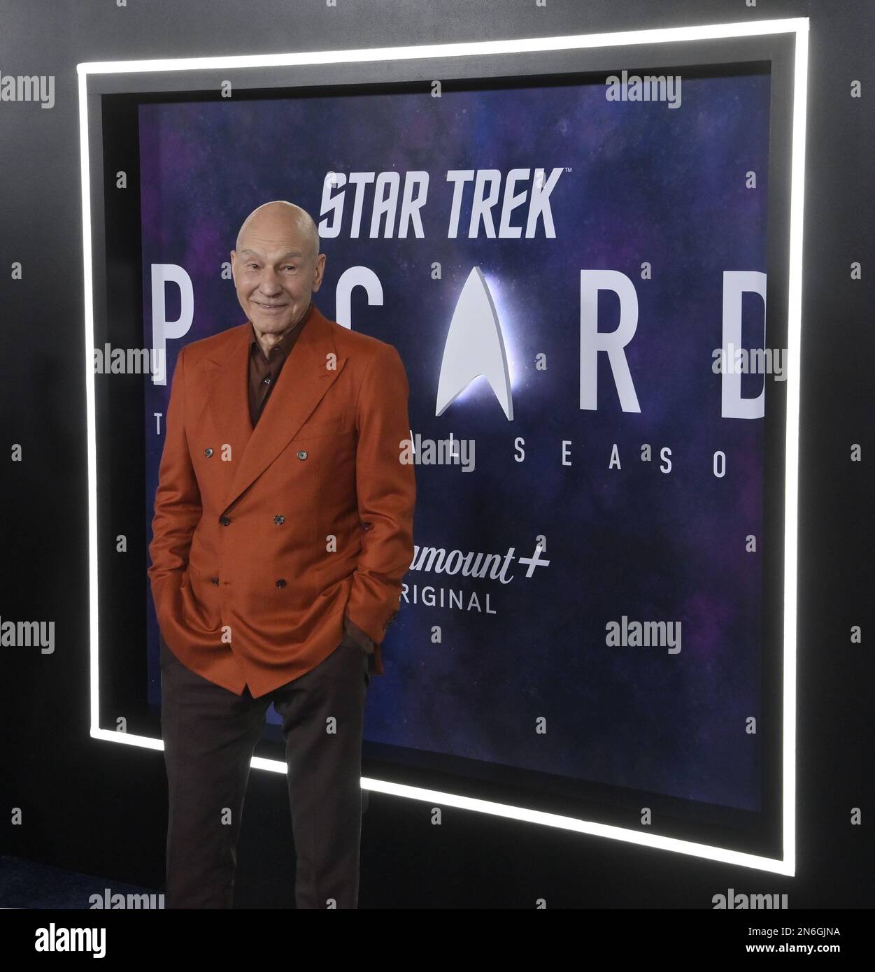 Los Angeles, United States. 09th Feb, 2023. Cast member Patrick Stewart attends the final season premiere of 'Star Trek: Picard' at the TCL Chinese Theatre in the Hollywood section of Los Angeles on Thursday, February 9, 2023. Photo by Jim Ruymen/UPI Credit: UPI/Alamy Live News Stock Photo