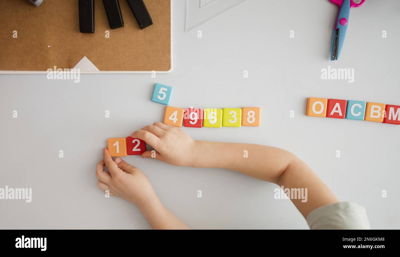 top view child desk learning numbers letters (1). Resolution and high