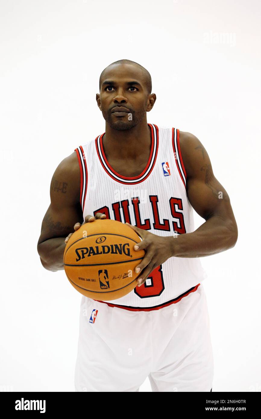 Chicago Bulls guard Mike James poses for a photographer during NBA