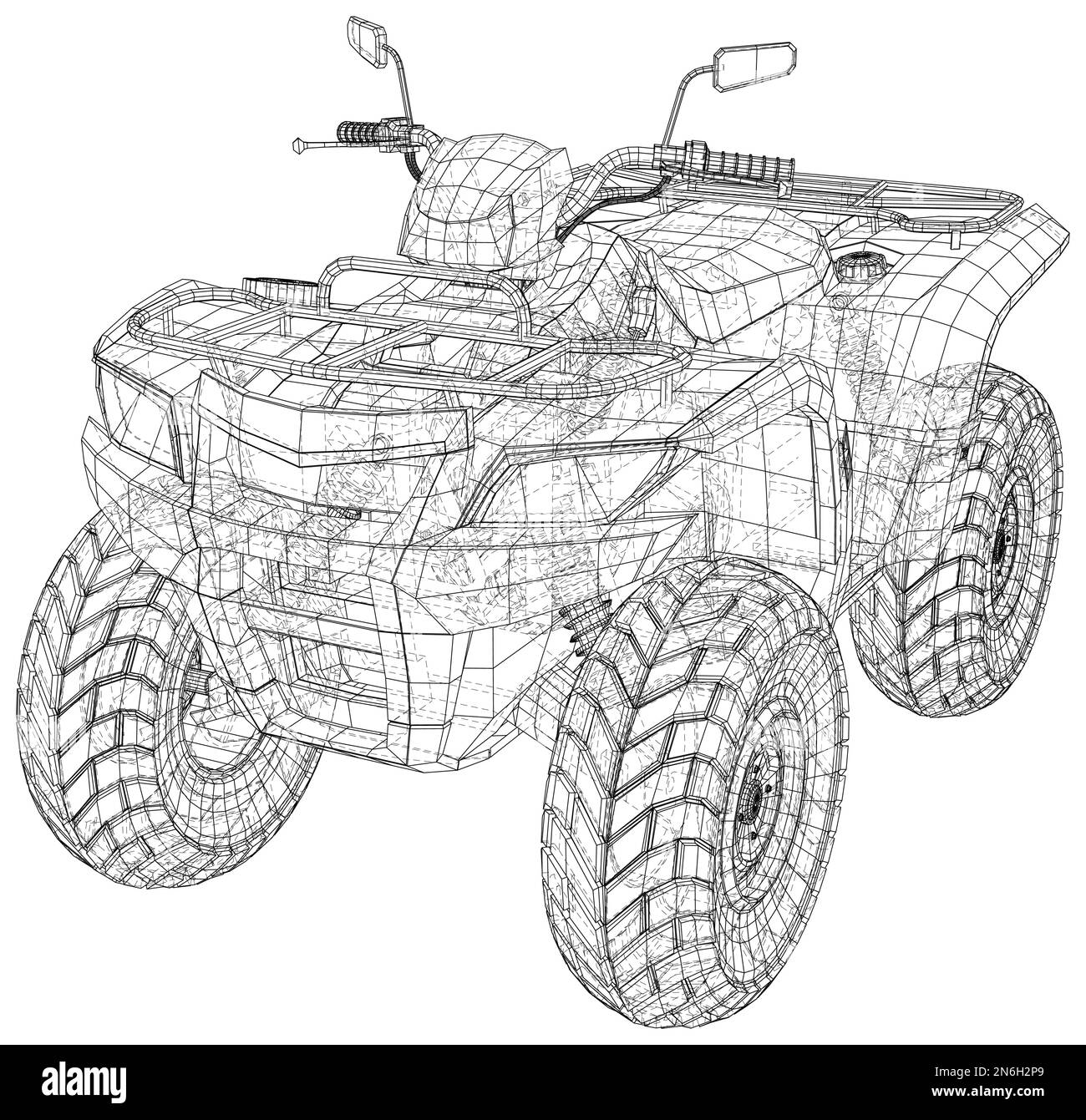 Vector illustration Quad bike isolated on white. ATV extreme sport. 3d