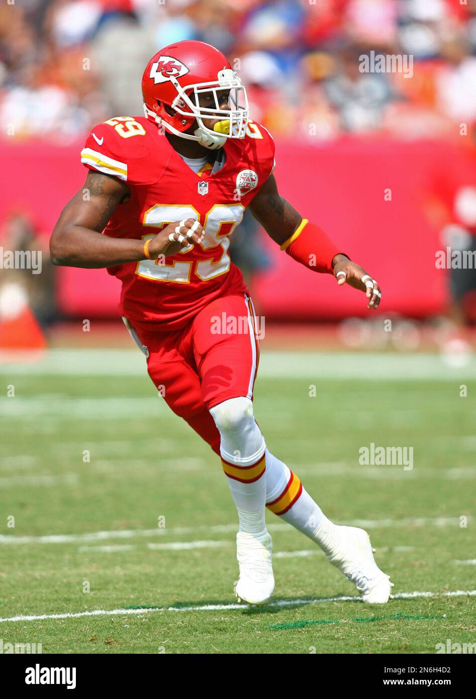 Kansas City Chiefs safety Eric Berry (29) defends during an NFL game  against the Dallas Cowboys on Sunday Sept. 15, 2013 at Arrowhead Stadium in  Kansas City, MO. (AP Photo/TUSP, Jay Biggerstaff