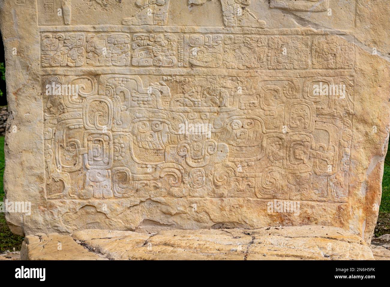 Old inscriptions at the ancient Maya archaeological site Bonampak ...