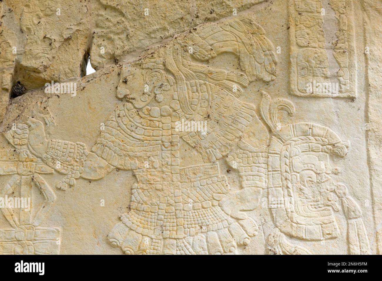 Old inscriptions at the ancient Maya archaeological site Bonampak ...