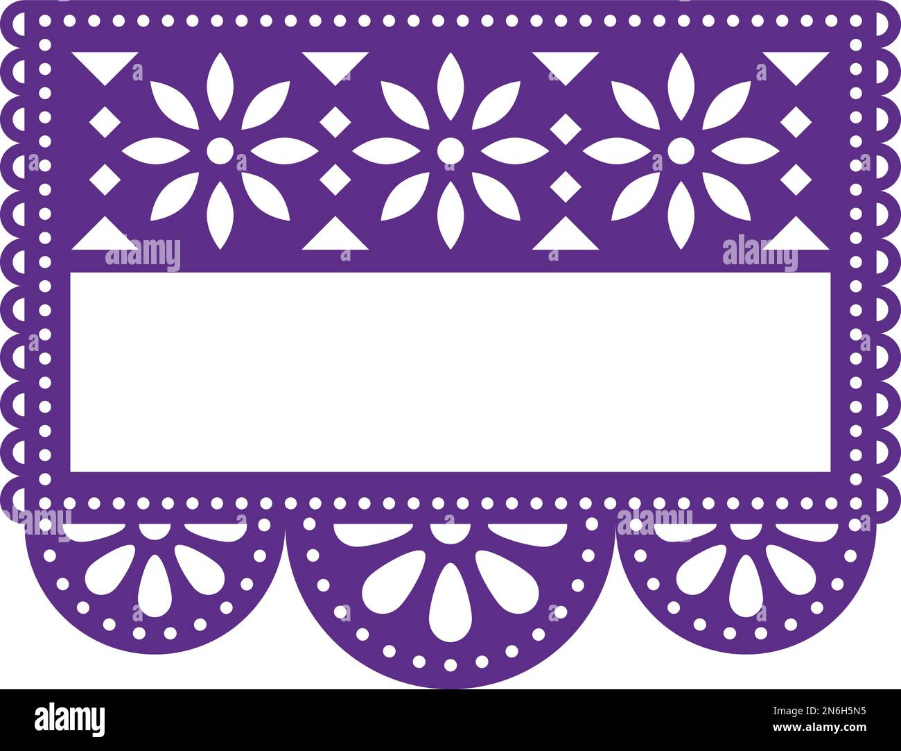 Papel Picado vector template design with blank space for text inspired ...
