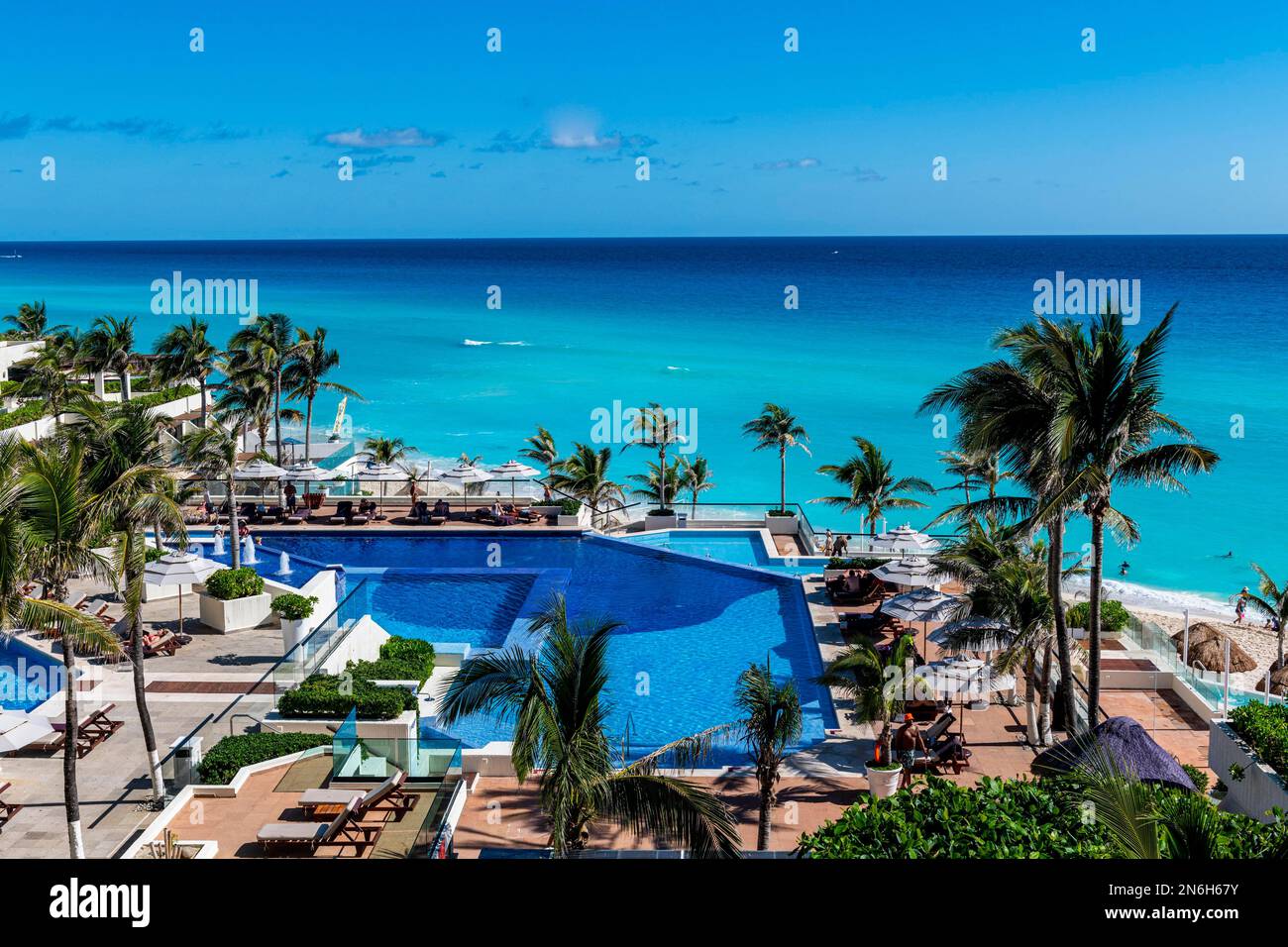 View on the ocean from a luxury hotel in Cancun, Quintana Roo, Mexico