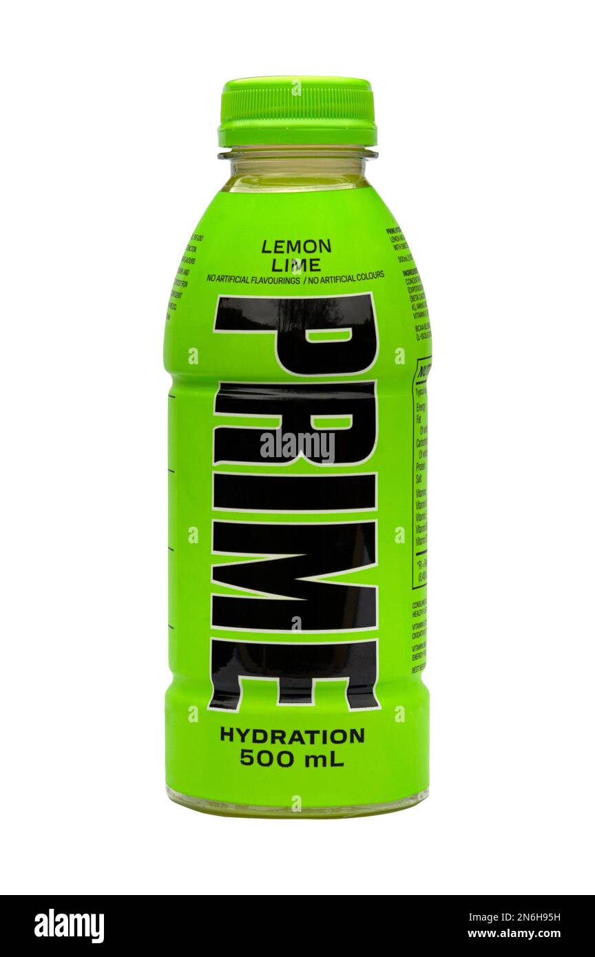 Prime Hydration Drink Beverage By Logan Paul - EMPTY Bottle - Lemon Lime -  2022