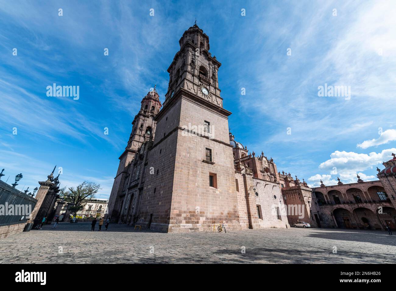 Morelia cathedral, Unesco site Morelia, Michoacan, Mexico Stock Photo