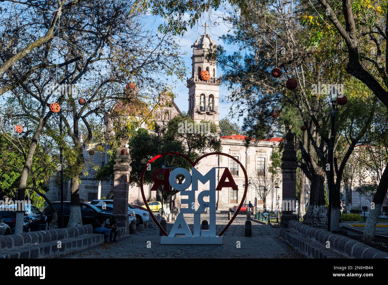 Pedestrian zone in the Unesco site Morelia, Michoacan, Mexico Stock