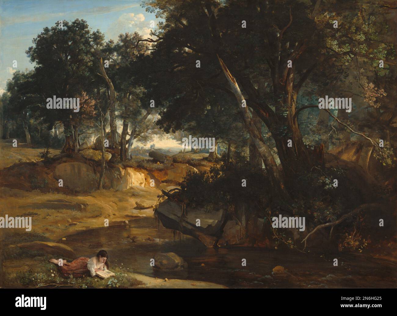 Jean-Baptiste-Camille Corot Forest of Fontainebleau 1834 Stock Photo