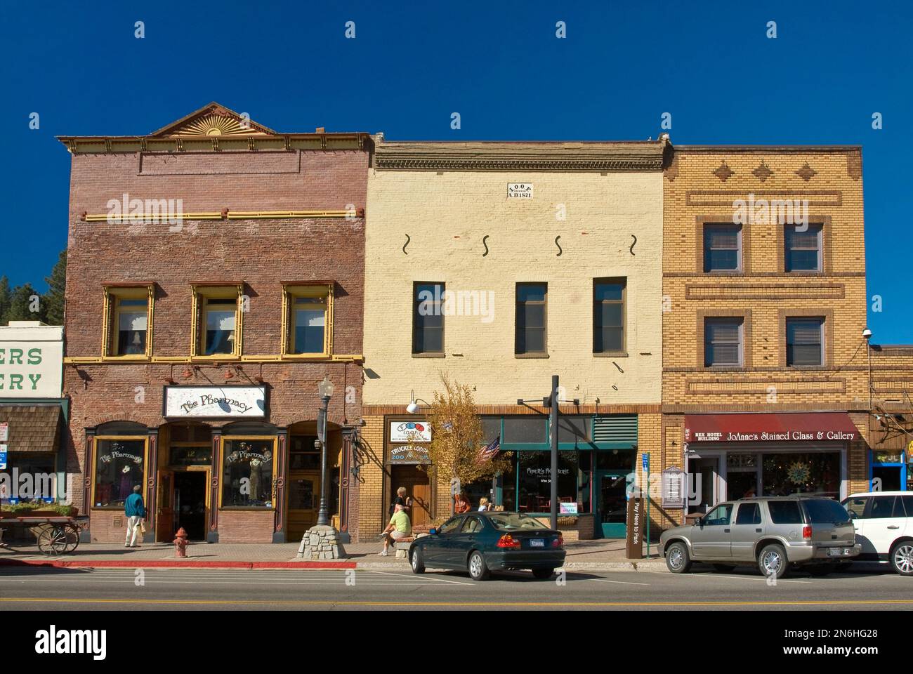 Stores at Commercial Row at Donner Pass Rd in Truckee in northern