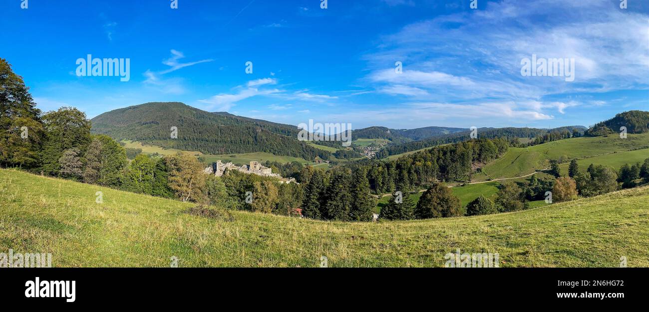 Alt Bechburg castle ruins, Holderbank, Solothurn, Switzerland Stock Photo