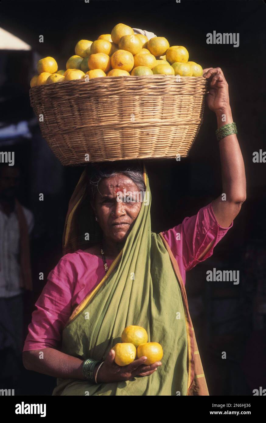 Fruit seller in Mysore, Karnataka, India Stock Photo