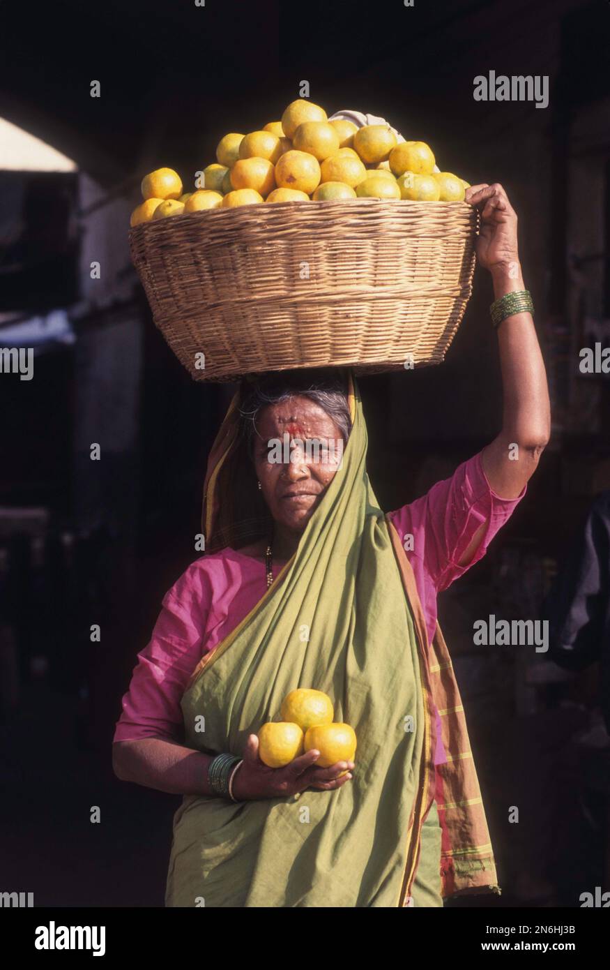 Fruit seller in Mysore, Karnataka, India Stock Photo