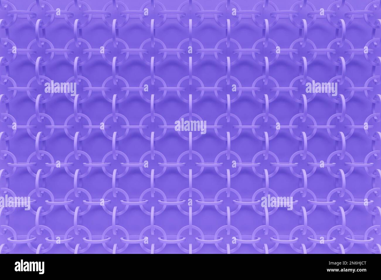 3d illustration of rows of metal chains. Set of chains on a black ...