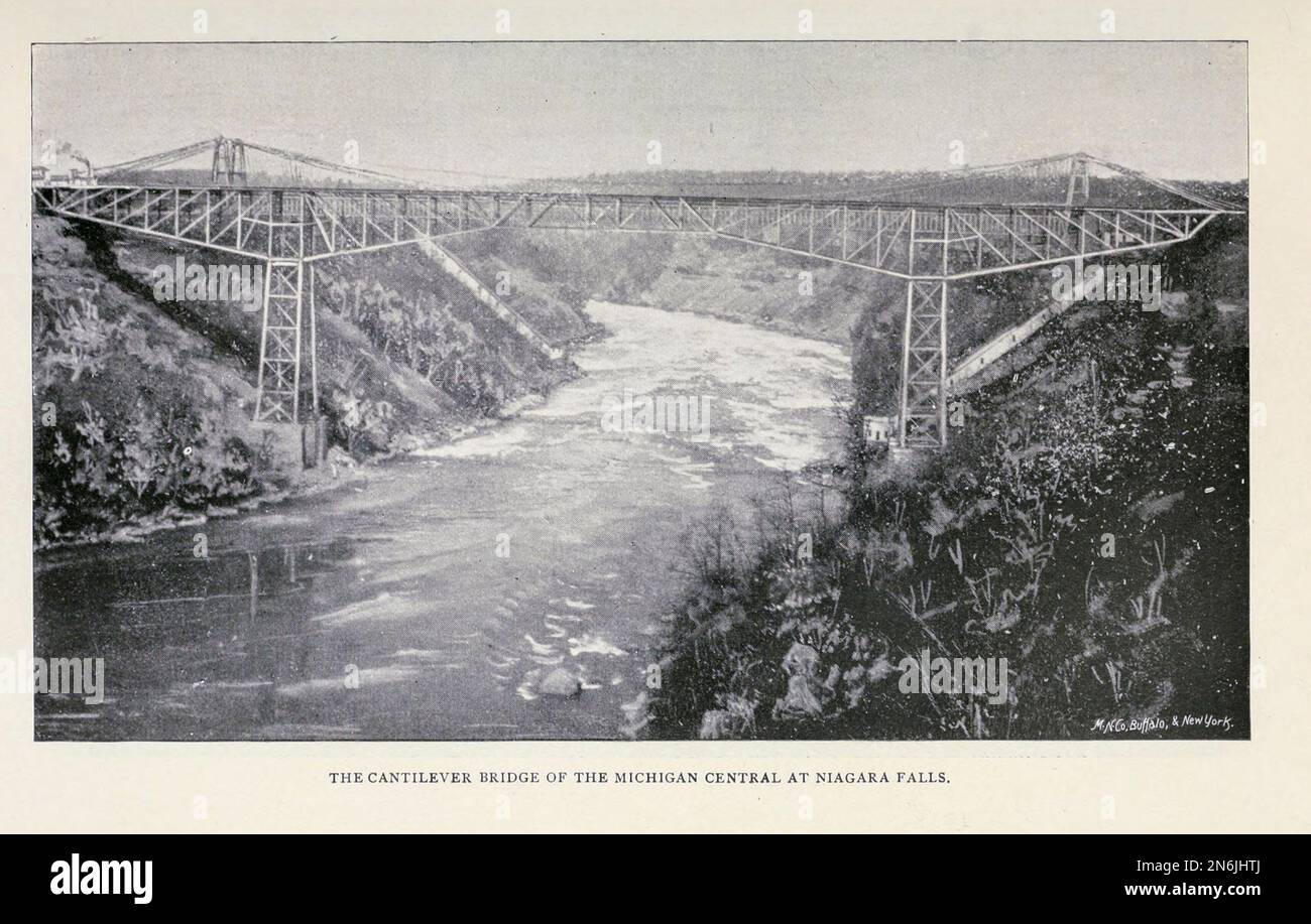 The Cantilever Bridge of Michigan Central at Niagara Falls from the Article Famous Scenery on American Railroads from The Engineering Magazine DEVOTED TO INDUSTRIAL PROGRESS Volume IX April to September, 1895 NEW YORK The Engineering Magazine Co Stock Photo