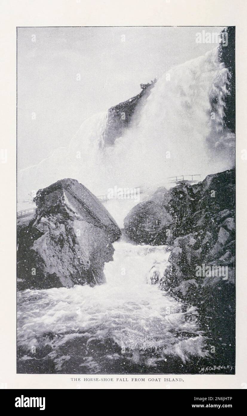 Horse shoe Falls from Goat Island from the Article Famous Scenery on American Railroads from The Engineering Magazine DEVOTED TO INDUSTRIAL PROGRESS Volume IX April to September, 1895 NEW YORK The Engineering Magazine Co Stock Photo