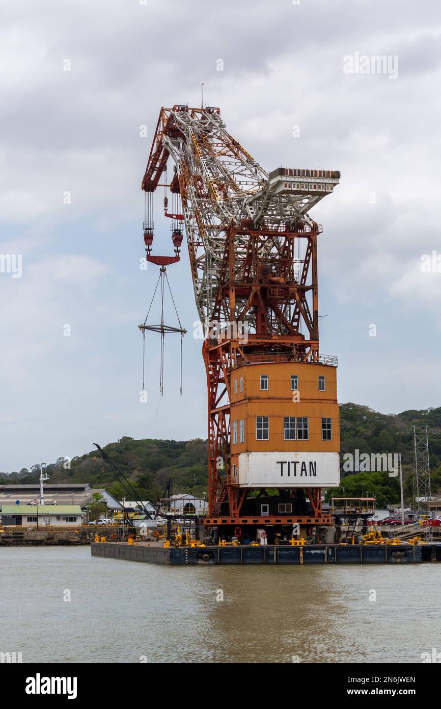 The Titan is a floating crane at the Panama Canal Dredging Division at