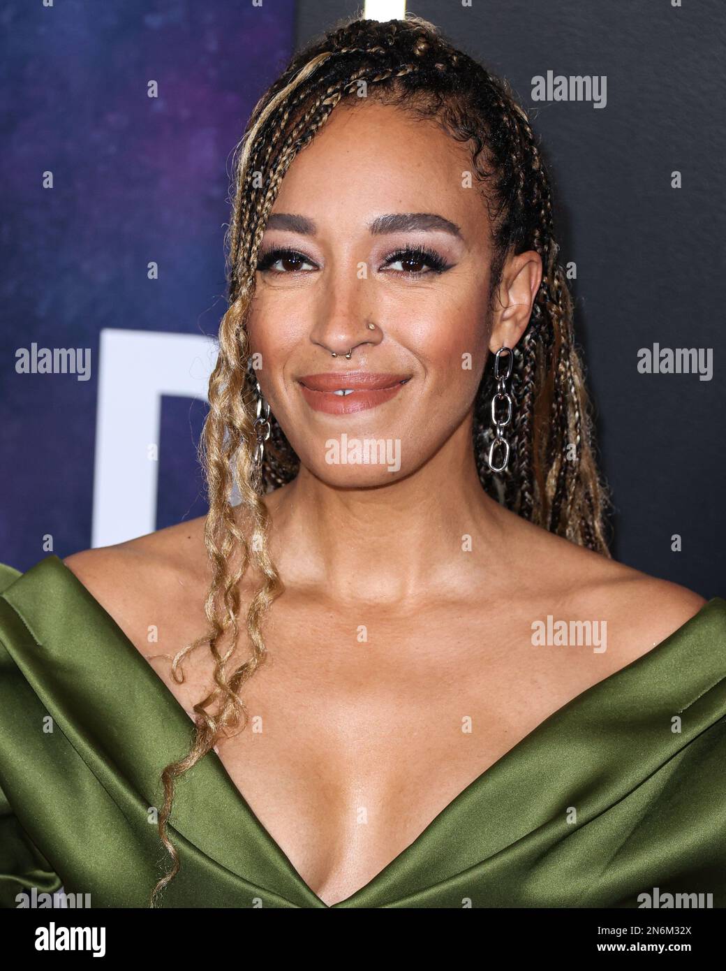 Hollywood, United States. 09th Feb, 2023. HOLLYWOOD, LOS ANGELES, CALIFORNIA, USA - FEBRUARY 09: American musician, comedian and actress Tawny Newsome arrives at the Los Angeles Premiere Of Paramount 's Original Series 'Star Trek: Picard' Third And Final Season held at the TCL Chinese Theatre IMAX on February 9, 2023 in Hollywood, Los Angeles, California, United States. (Photo by Xavier Collin/Image Press Agency) Credit: Image Press Agency/Alamy Live News Stock Photo