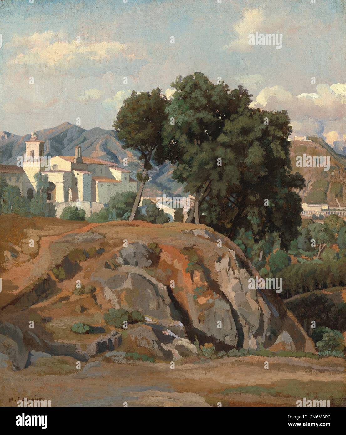 Félix-Hippolyte Lanoüe View of La Cava c. 1840 Stock Photo