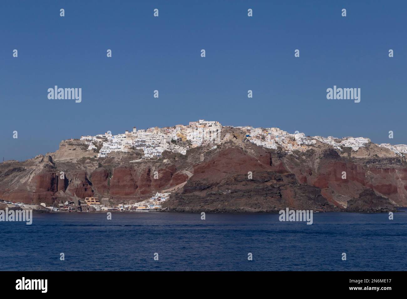 sight of Oia village on Santorini island in Greece Stock Photo