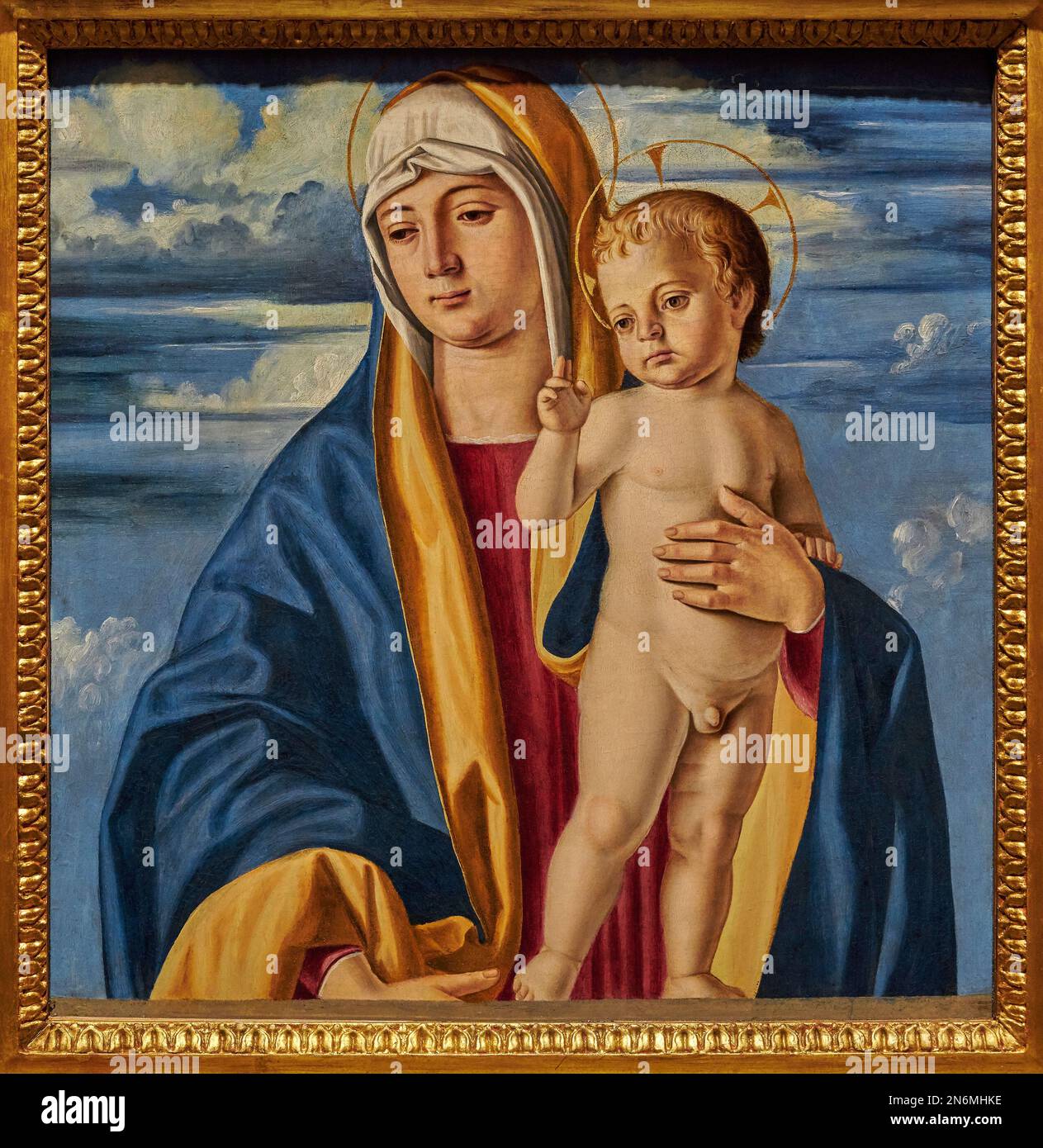Madonna col Bambino   - tempera  su tavola - Cristoforo Caselli  - 1496  - Bergamo, Accademia Carrara Stock Photo