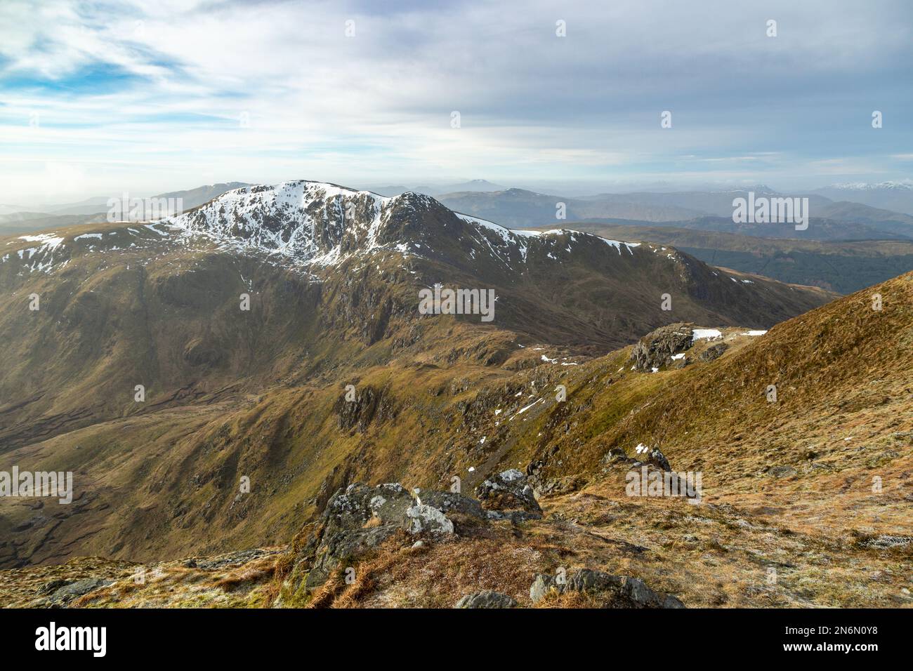 Looking towards the Munro Stuc a Chroin  from Ben Vorlich Stock Photo