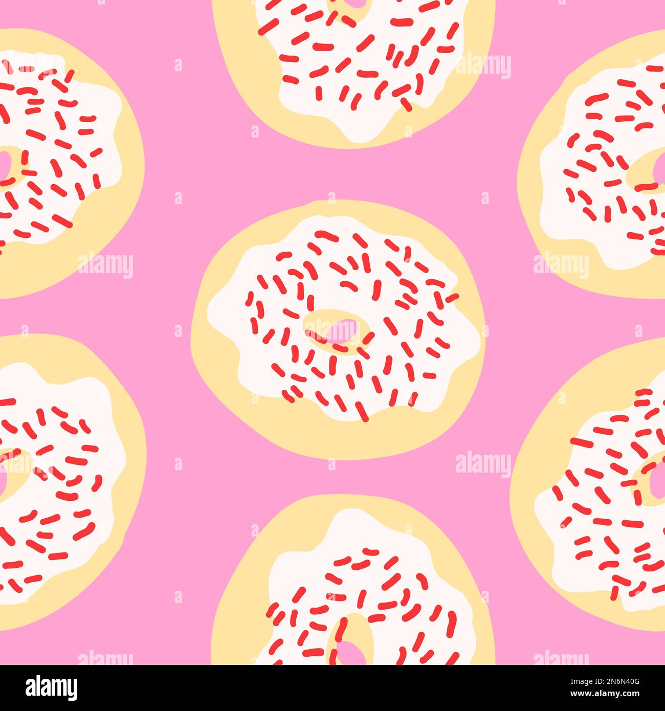 Donuts pattern. Vector illustration in cartoon flat style isolated on ...